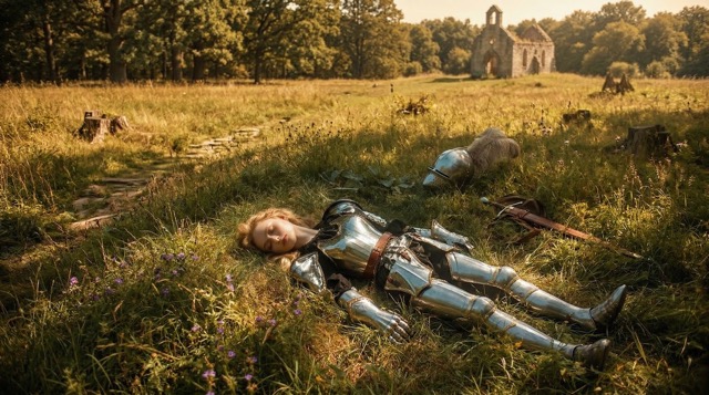 Knight Resting in a Meadow